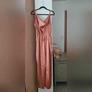 Size 2x Forever21+ pale orange satin jumpsuit